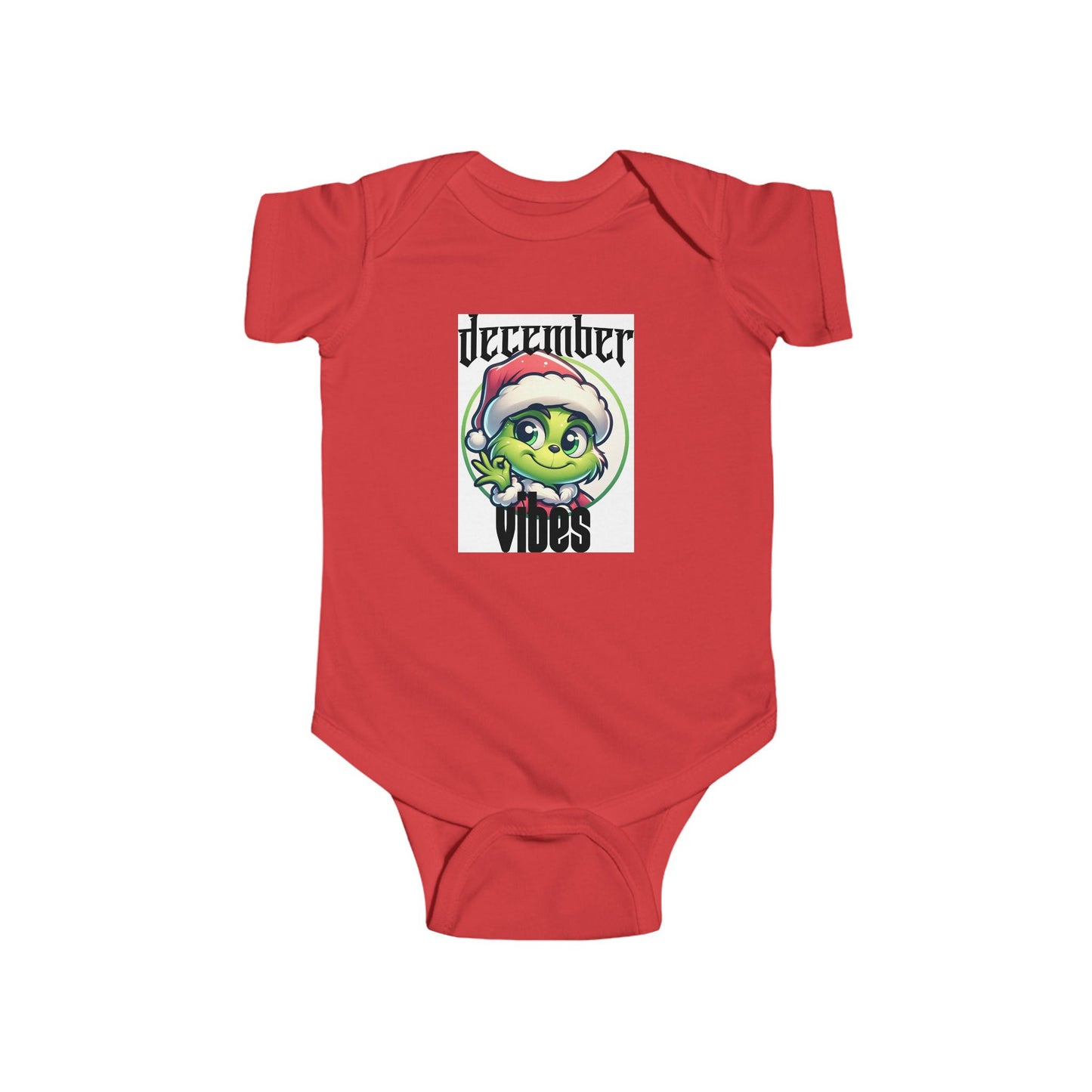 December Vibes Baby Bodysuit — Cute Grinch/Santa Pet Holiday Onesie