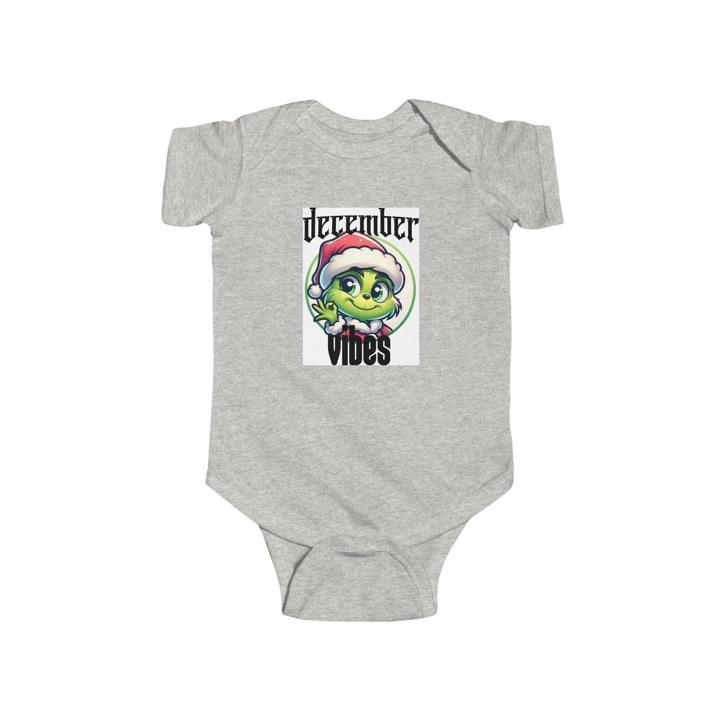 December Vibes Baby Bodysuit — Cute Grinch/Santa Pet Holiday Onesie