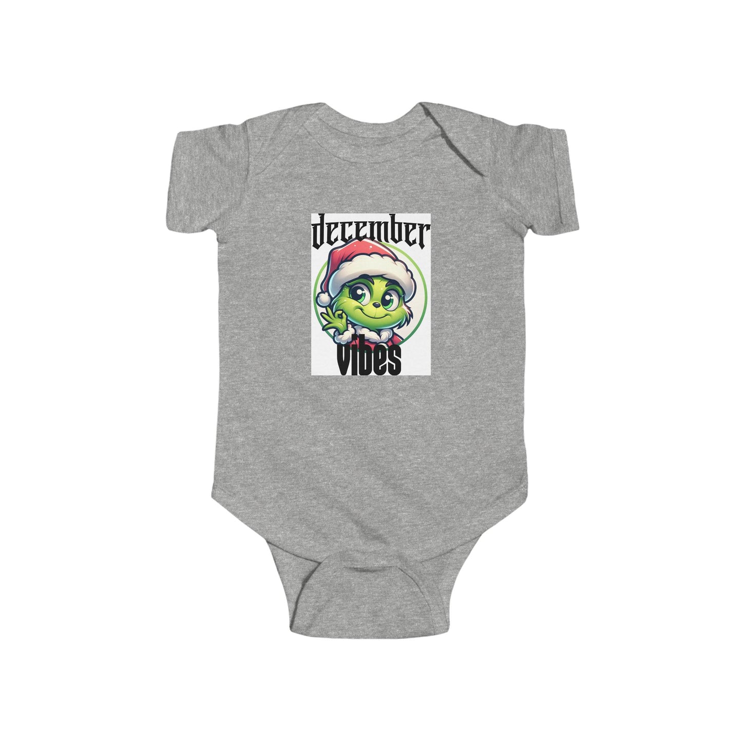 December Vibes Baby Bodysuit — Cute Grinch/Santa Pet Holiday Onesie
