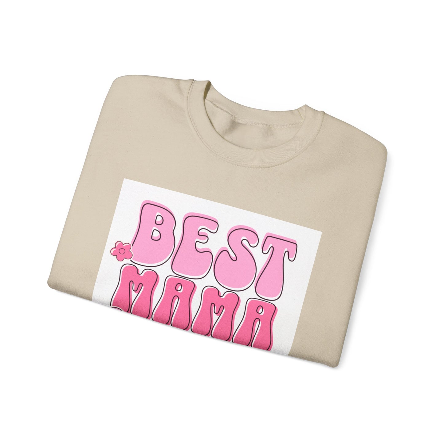Best Mama Ever Sweatshirt — Cute Pink Retro Mom Crewneck Gift for Mother’s Day