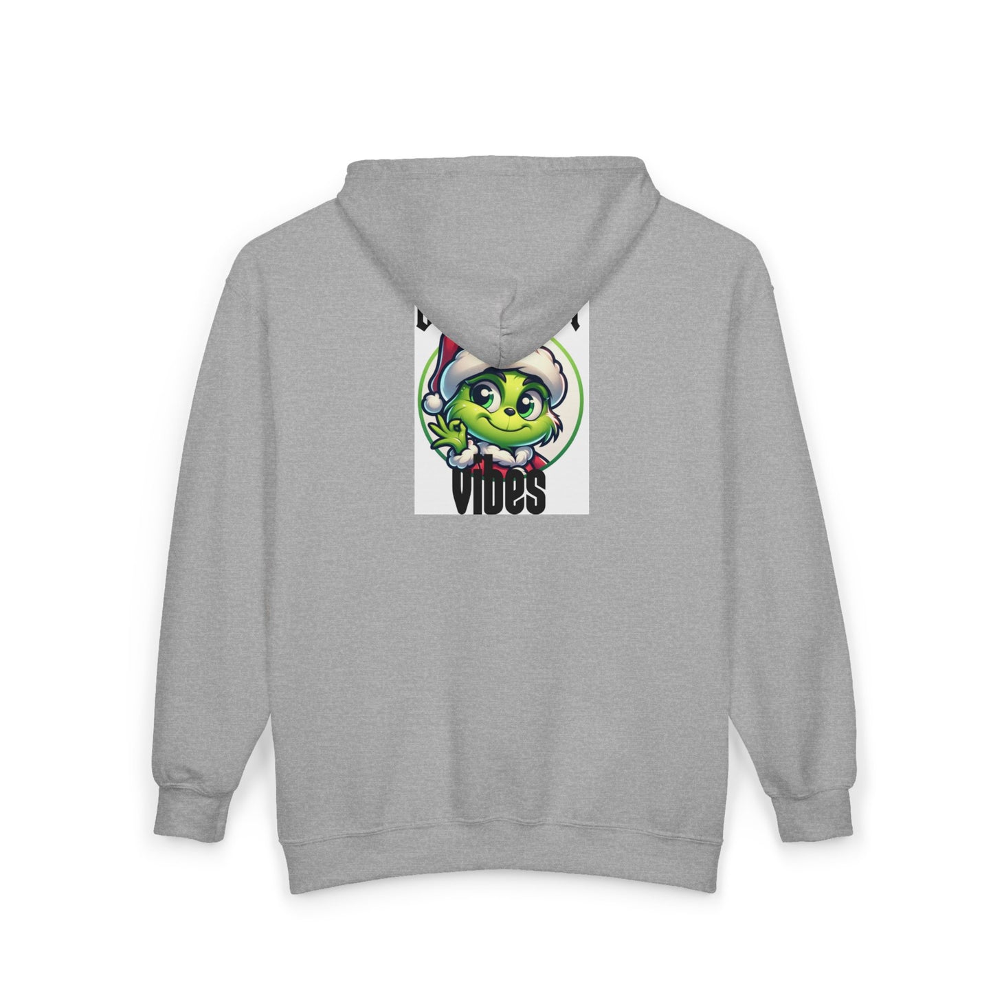 December Vibes Zip Hoodie — Festive Grinch Santa Full‑Zip Sweatshirt