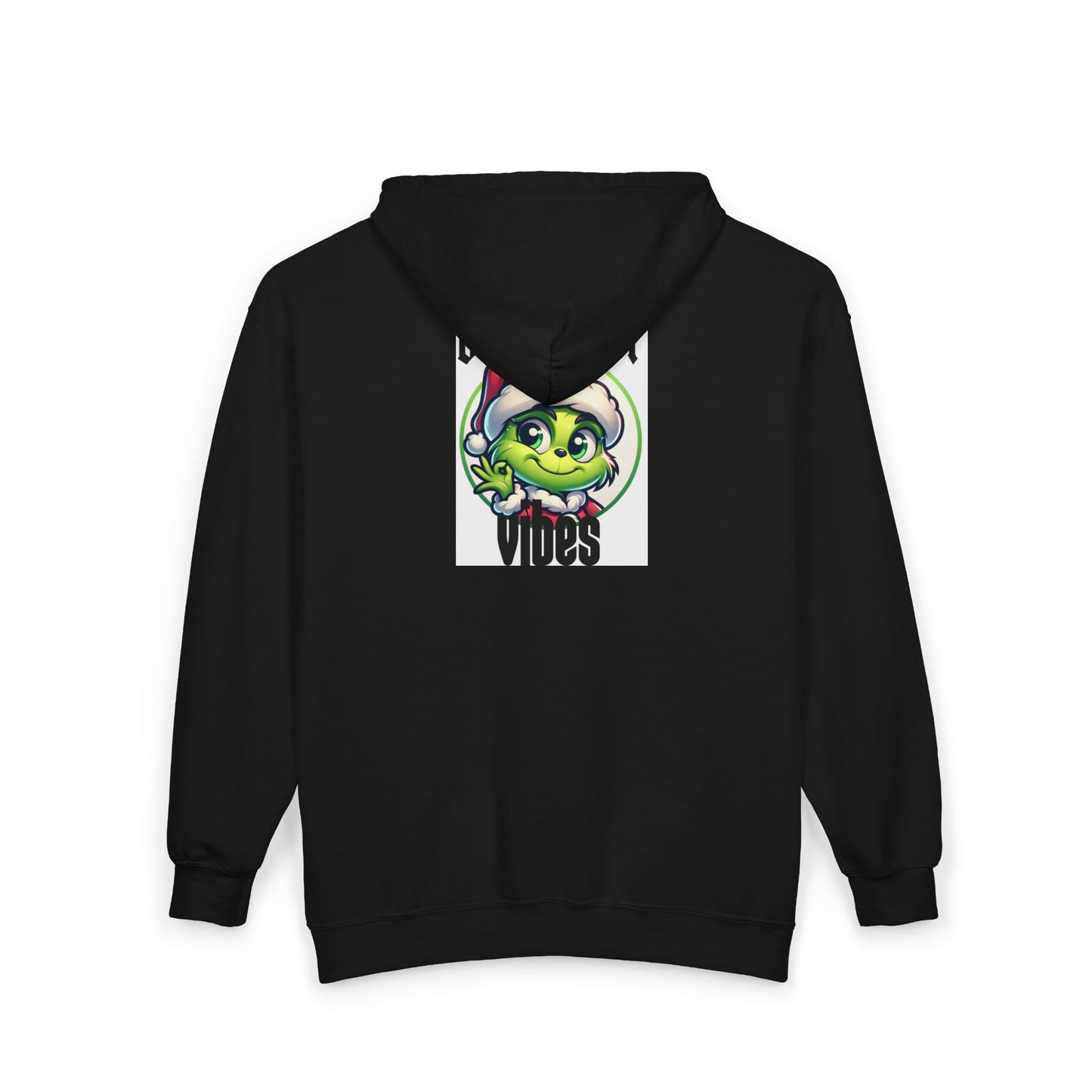 December Vibes Zip Hoodie — Festive Grinch Santa Full‑Zip Sweatshirt