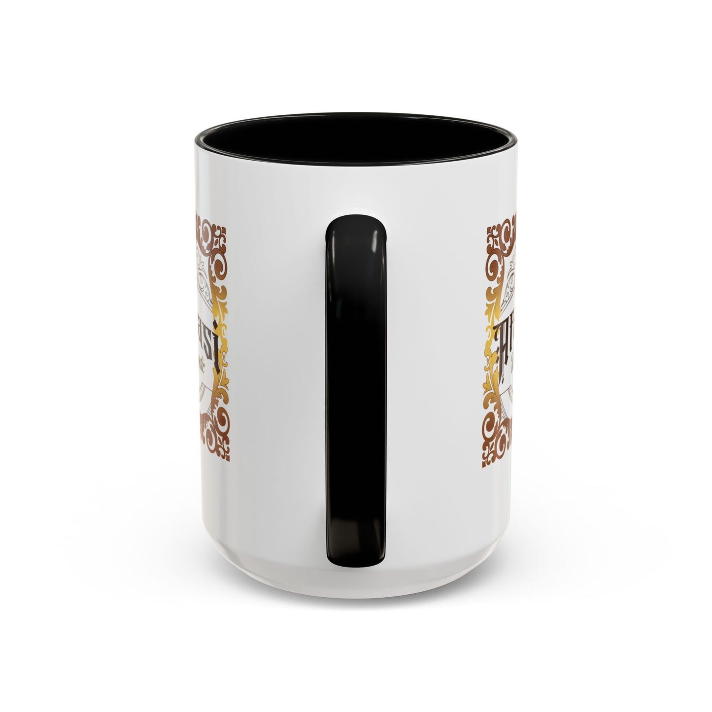 Akan 'Afakasi Unapologetic' Accent Coffee Mug — Decorative Brown & Gold Design (11/15oz)