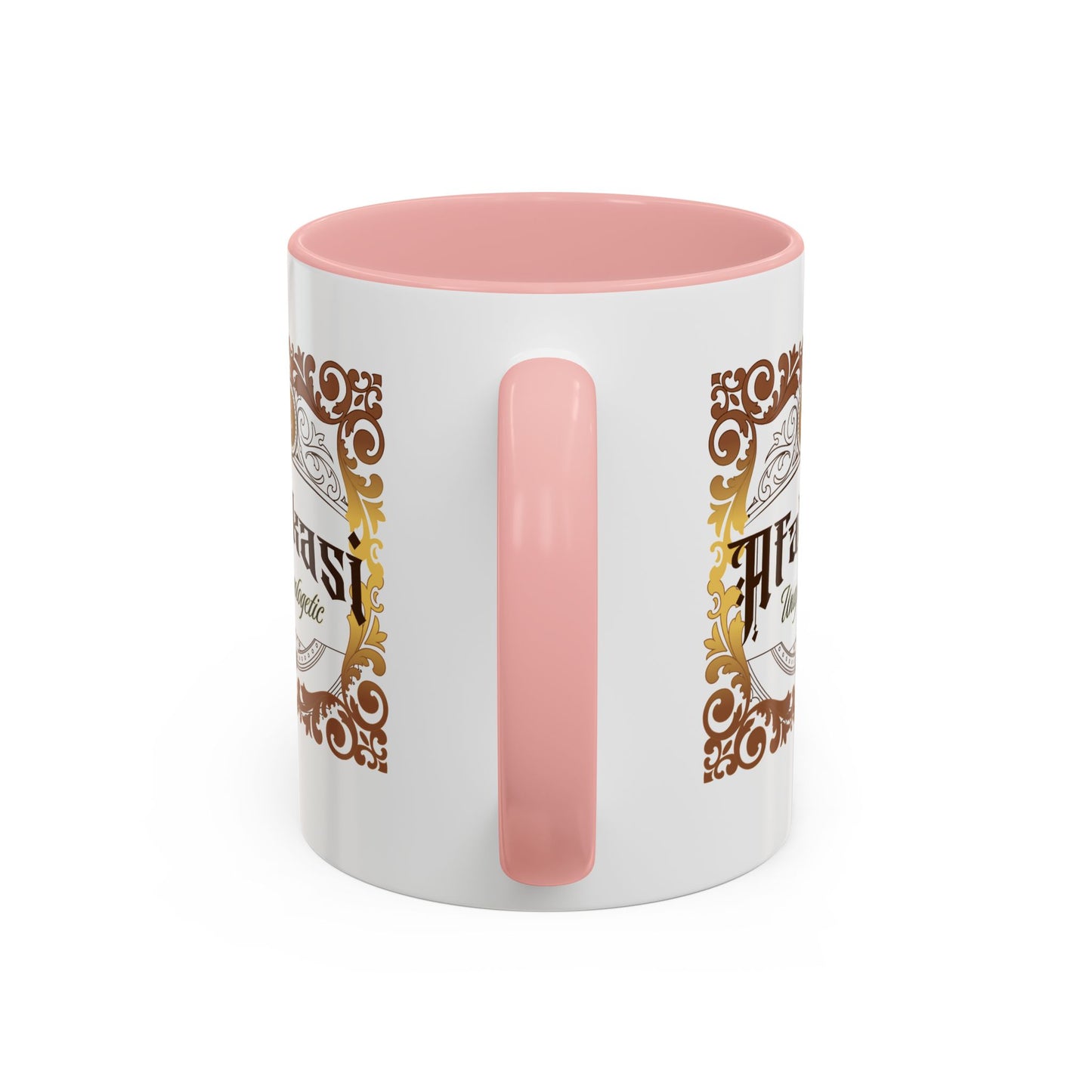 Akan 'Afakasi Unapologetic' Accent Coffee Mug — Decorative Brown & Gold Design (11/15oz)