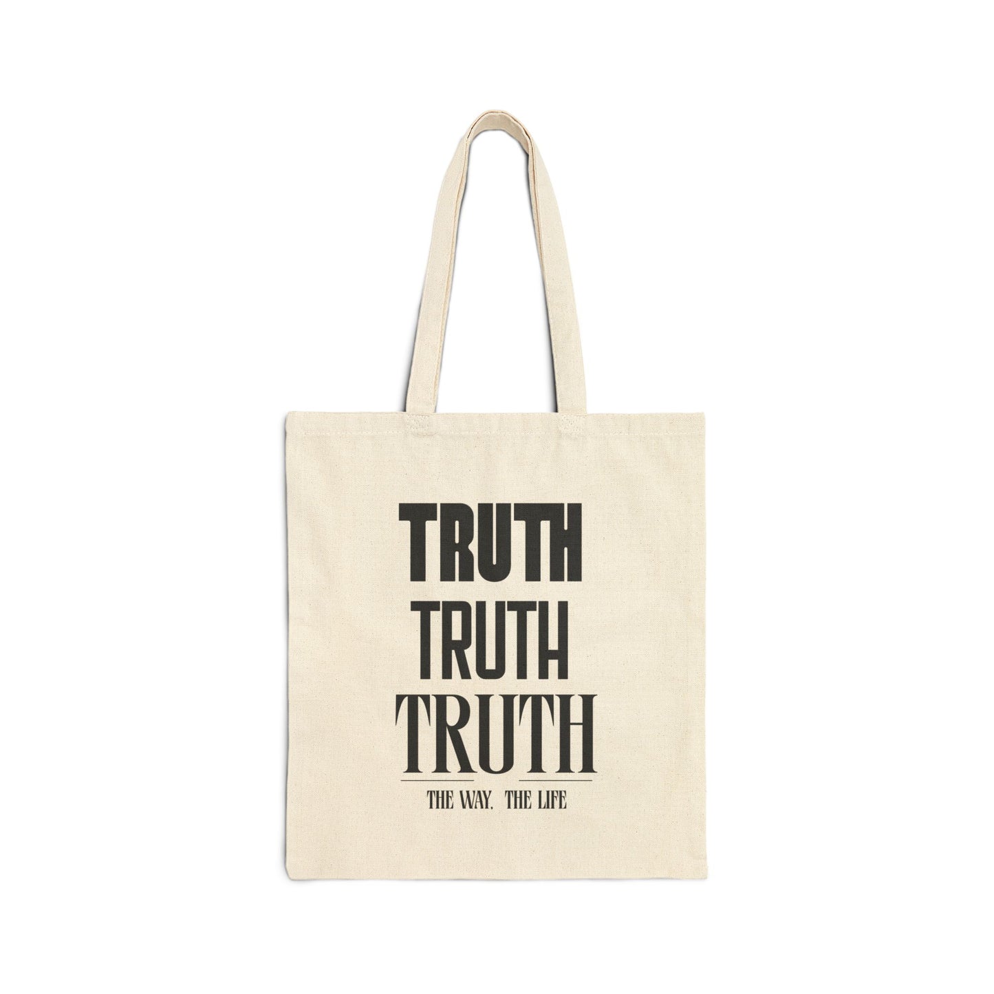 Canvas Tote Bag — "The Way Truth Life" Vintage Prayer Graphic