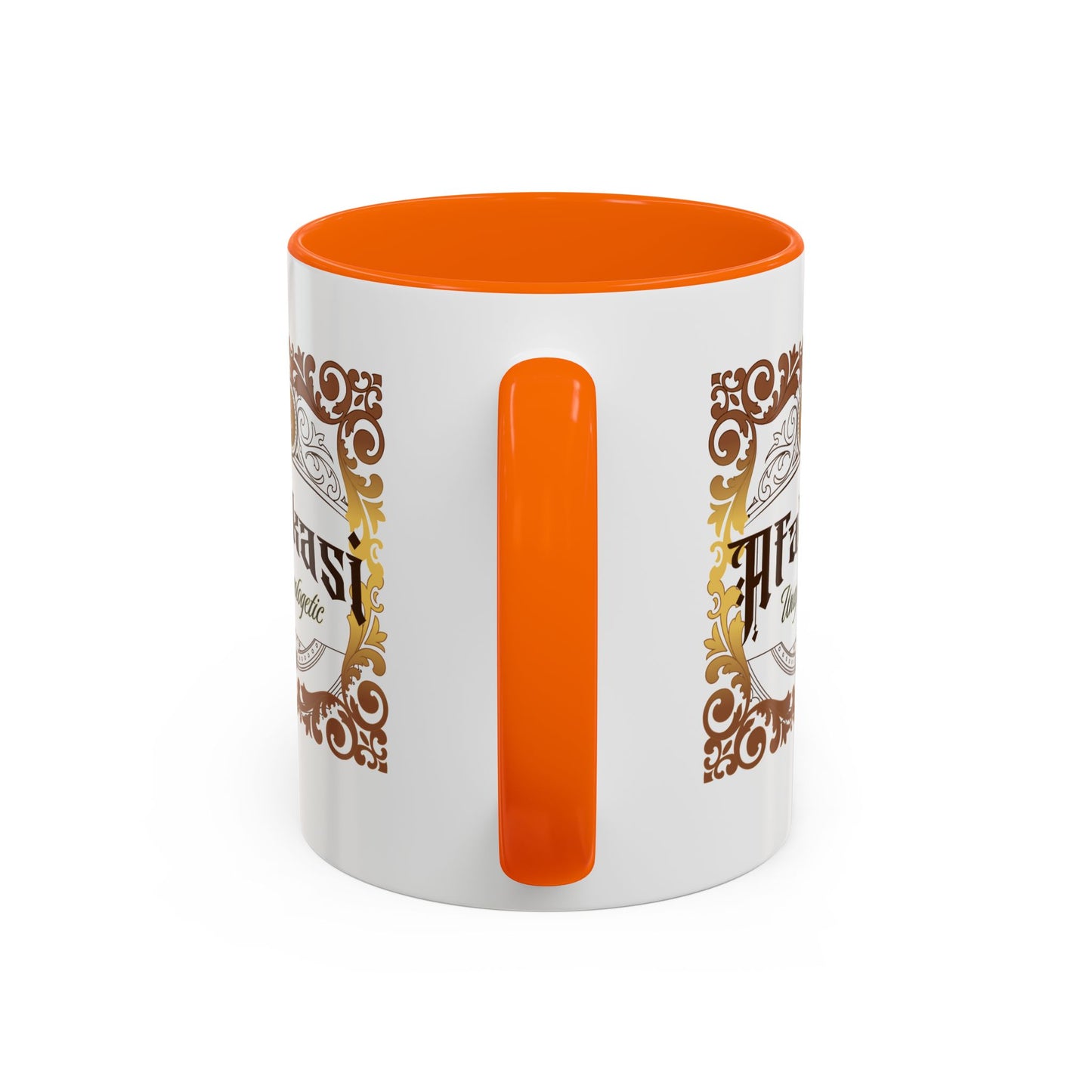 Akan 'Afakasi Unapologetic' Accent Coffee Mug — Decorative Brown & Gold Design (11/15oz)