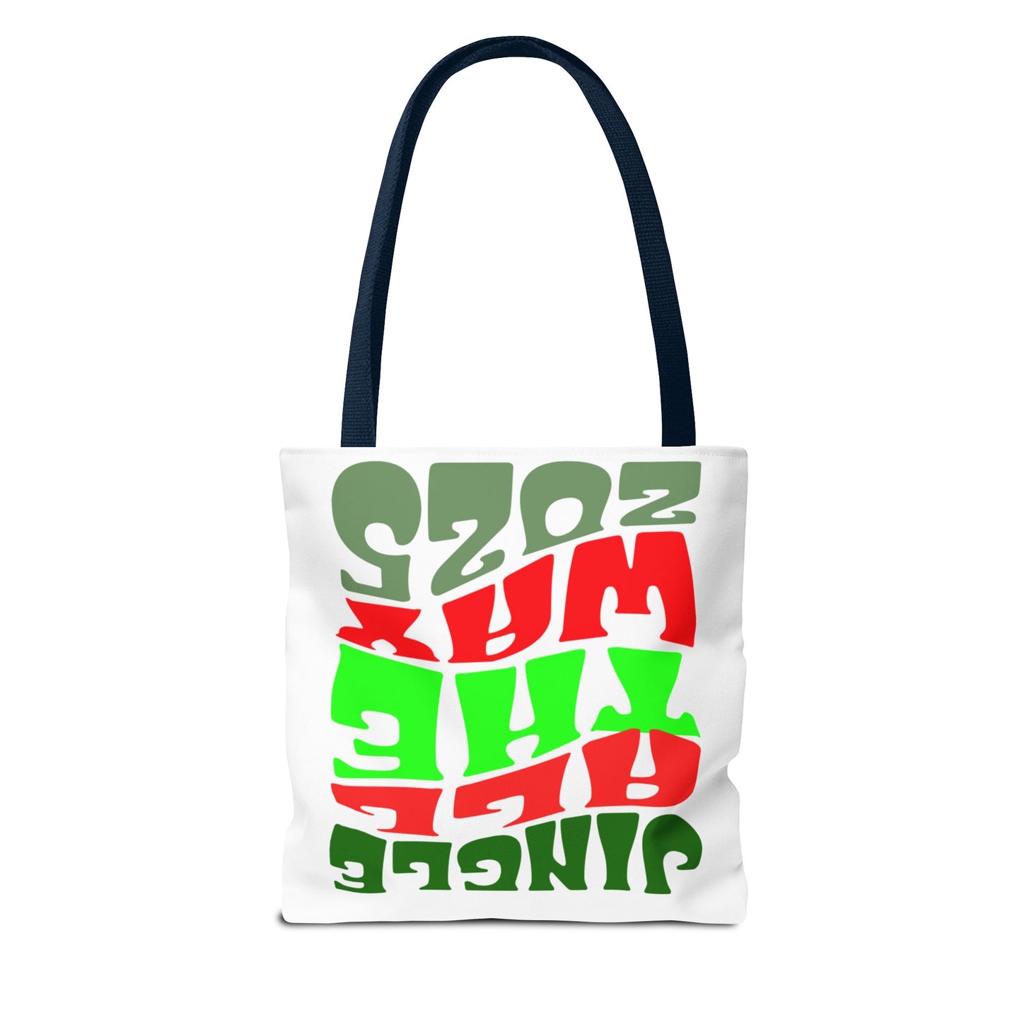Jingle All The Way 2025 Holiday Tote Bag — Retro Red & Green Christmas Gift Bag