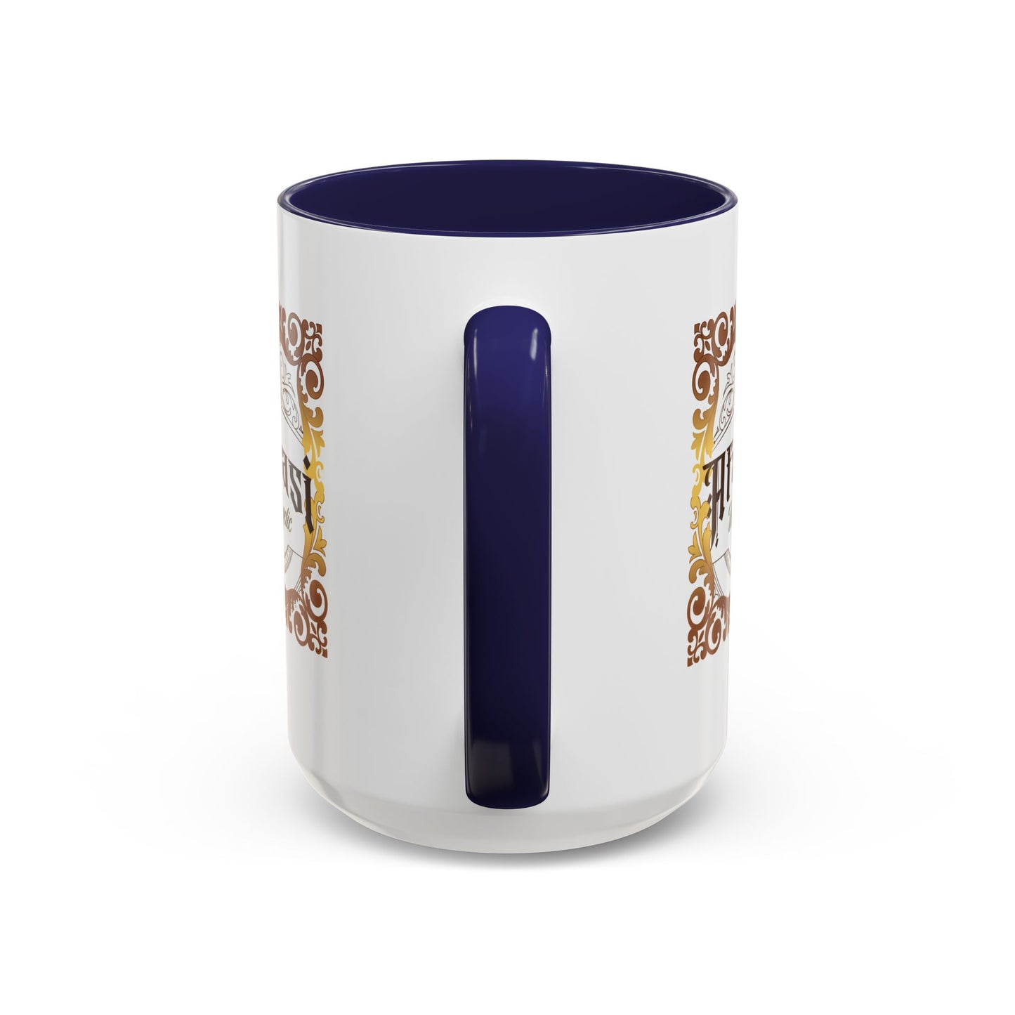Akan 'Afakasi Unapologetic' Accent Coffee Mug — Decorative Brown & Gold Design (11/15oz)