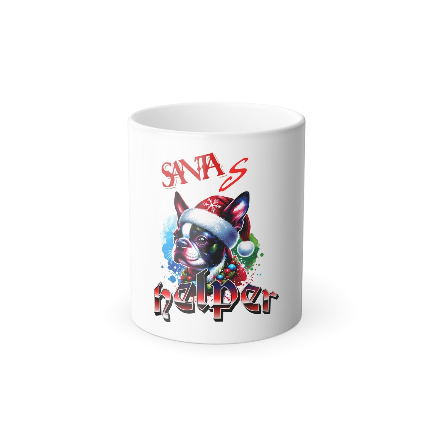 Color-Changing Mug — Santa’s Helper Dog Christmas 11oz