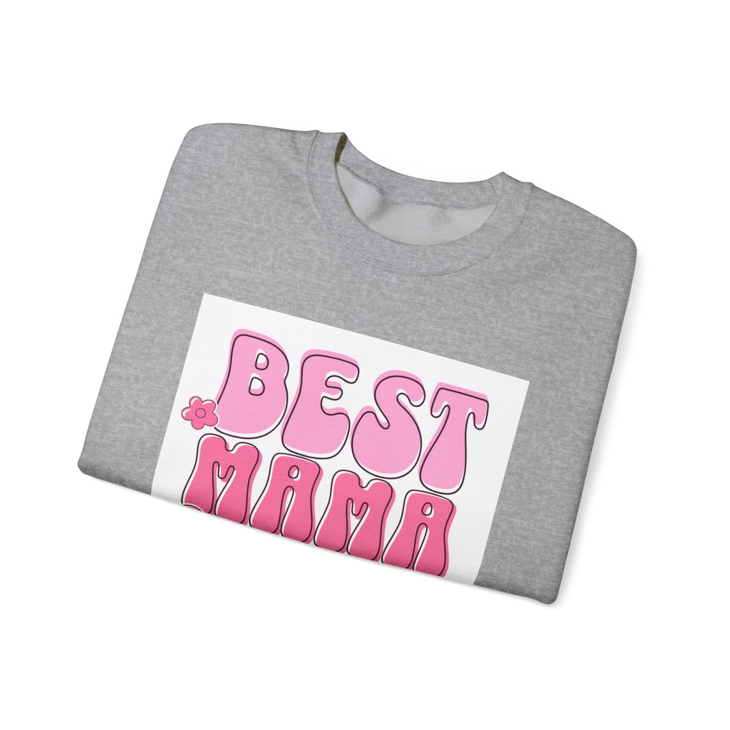 Best Mama Ever Sweatshirt — Cute Pink Retro Mom Crewneck Gift for Mother’s Day