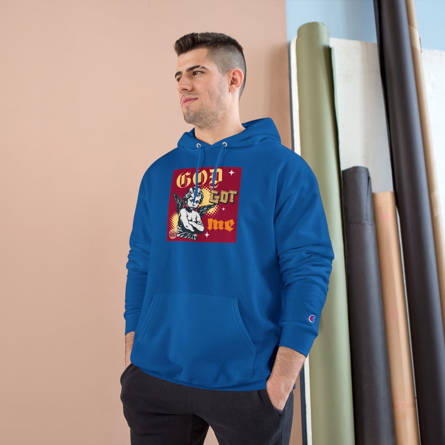 Best Mama Ever Hoodie — 'God Got Me' Vintage Angel Graphic Mother's Day Sweatshirt