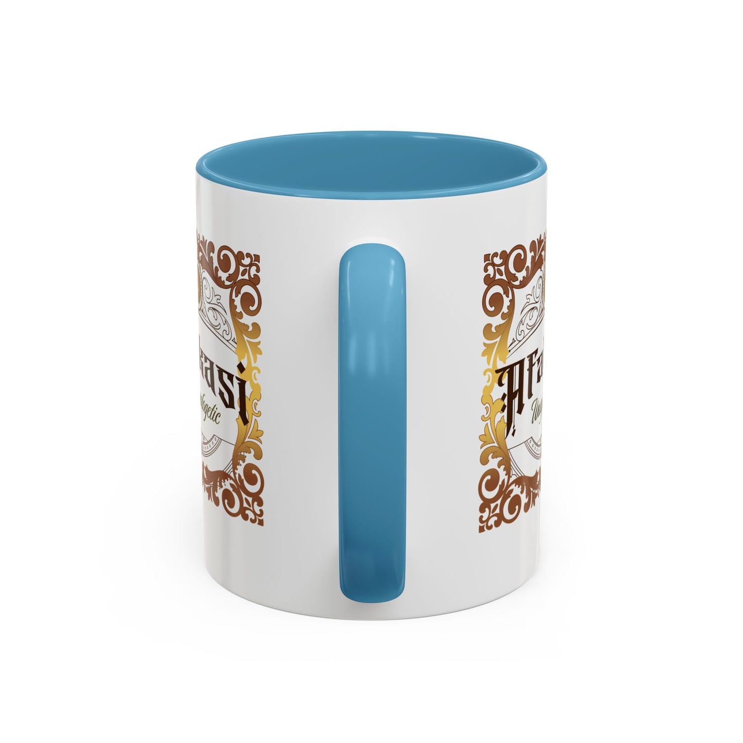 Akan 'Afakasi Unapologetic' Accent Coffee Mug — Decorative Brown & Gold Design (11/15oz)