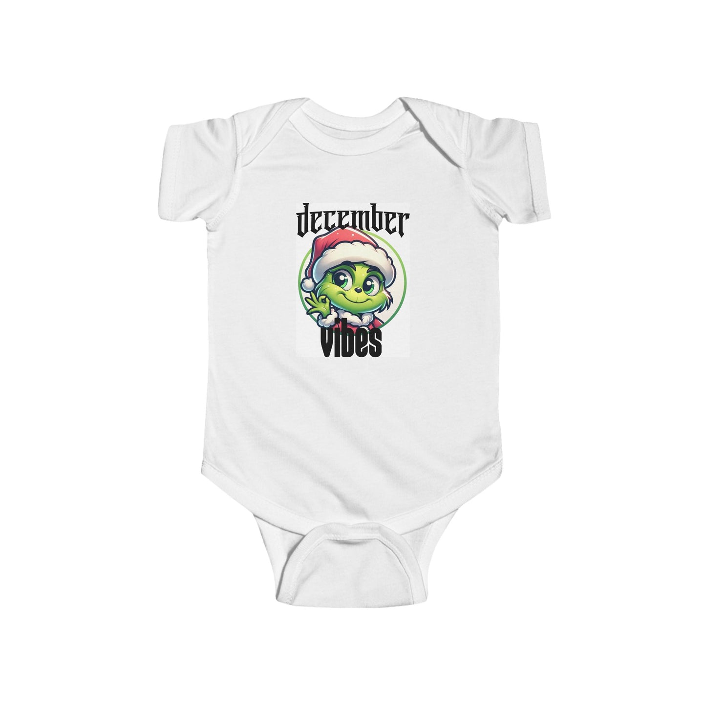 December Vibes Baby Bodysuit — Cute Grinch/Santa Pet Holiday Onesie