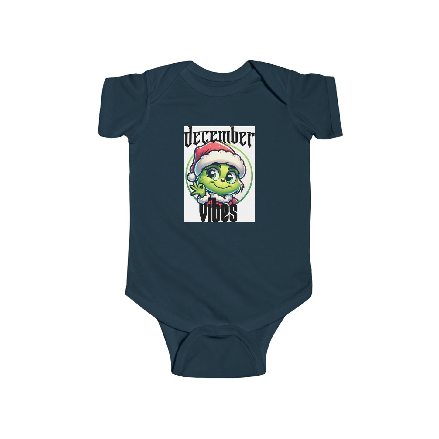 December Vibes Baby Bodysuit — Cute Grinch/Santa Pet Holiday Onesie