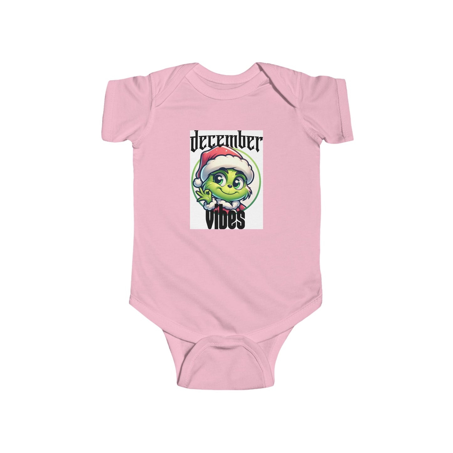 December Vibes Baby Bodysuit — Cute Grinch/Santa Pet Holiday Onesie