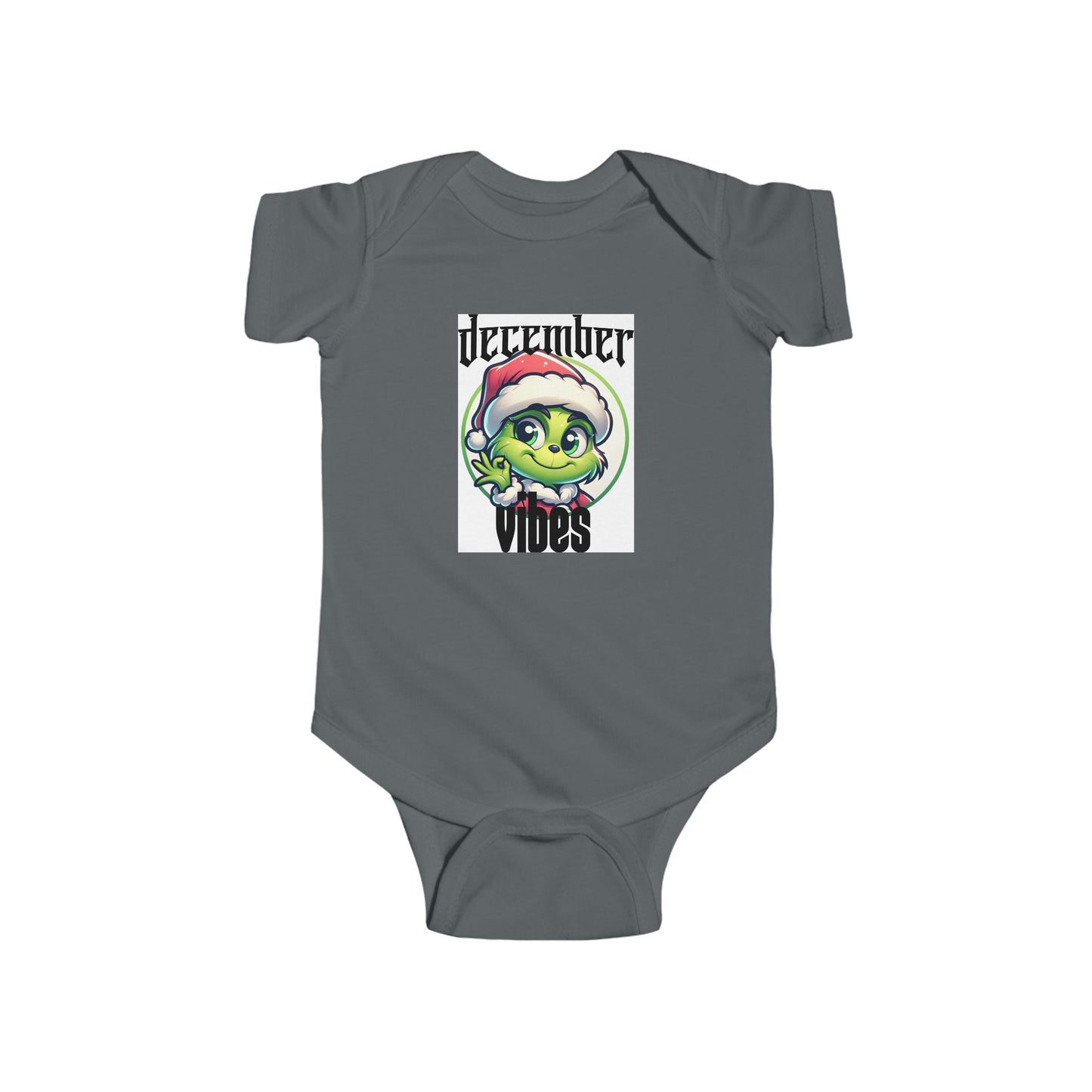 December Vibes Baby Bodysuit — Cute Grinch/Santa Pet Holiday Onesie