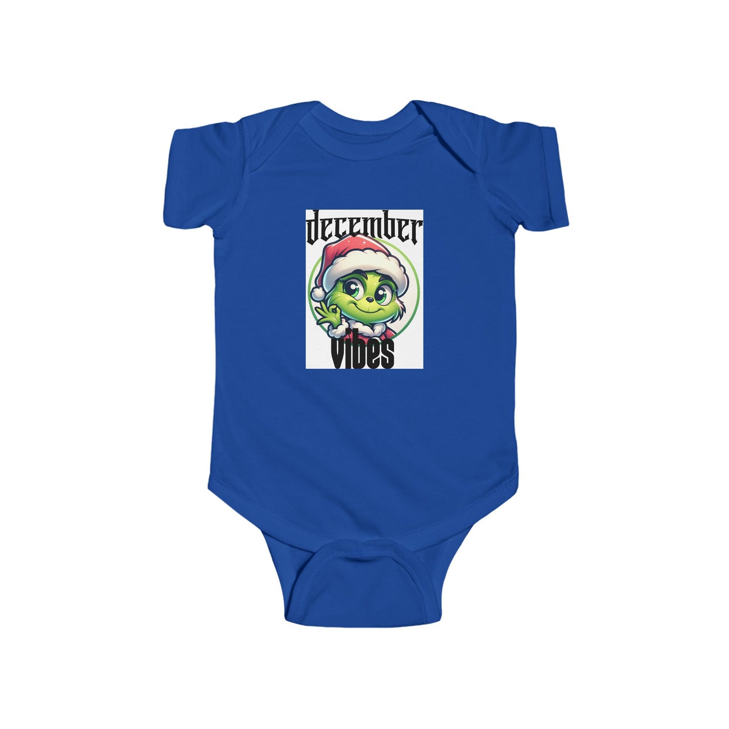 December Vibes Baby Bodysuit — Cute Grinch/Santa Pet Holiday Onesie