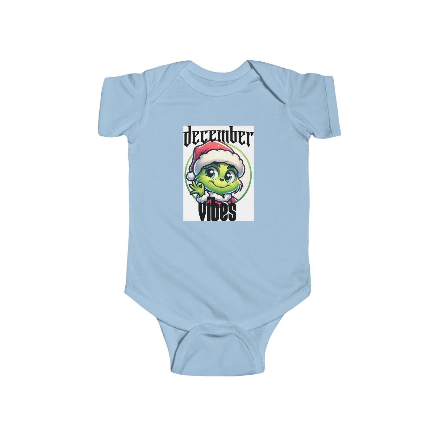 December Vibes Baby Bodysuit — Cute Grinch/Santa Pet Holiday Onesie