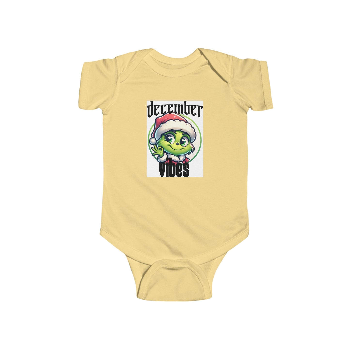 December Vibes Baby Bodysuit — Cute Grinch/Santa Pet Holiday Onesie