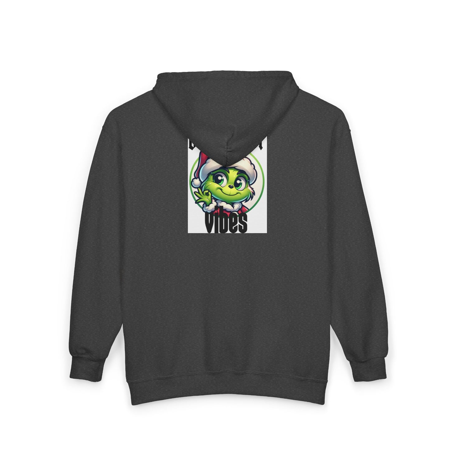 December Vibes Zip Hoodie — Festive Grinch Santa Full‑Zip Sweatshirt