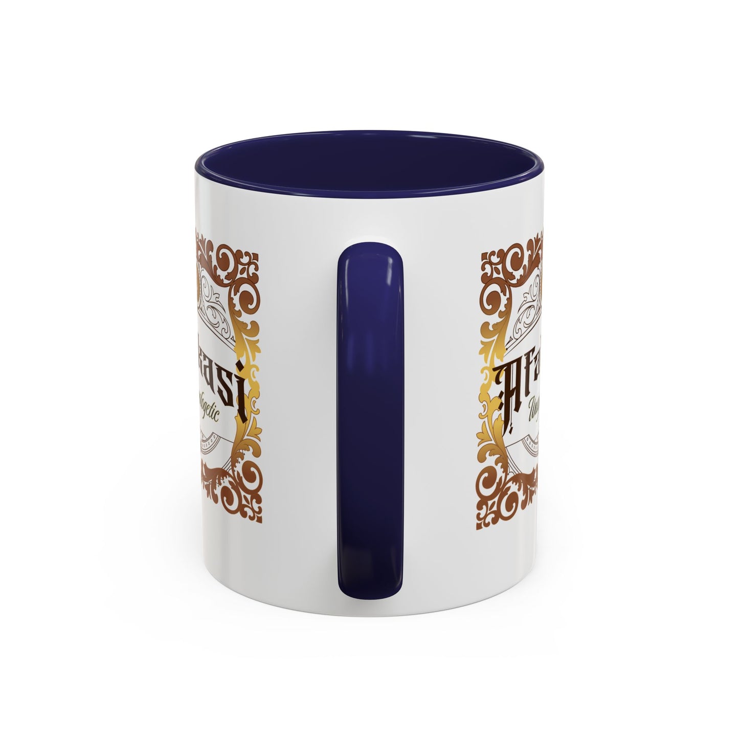 Akan 'Afakasi Unapologetic' Accent Coffee Mug — Decorative Brown & Gold Design (11/15oz)