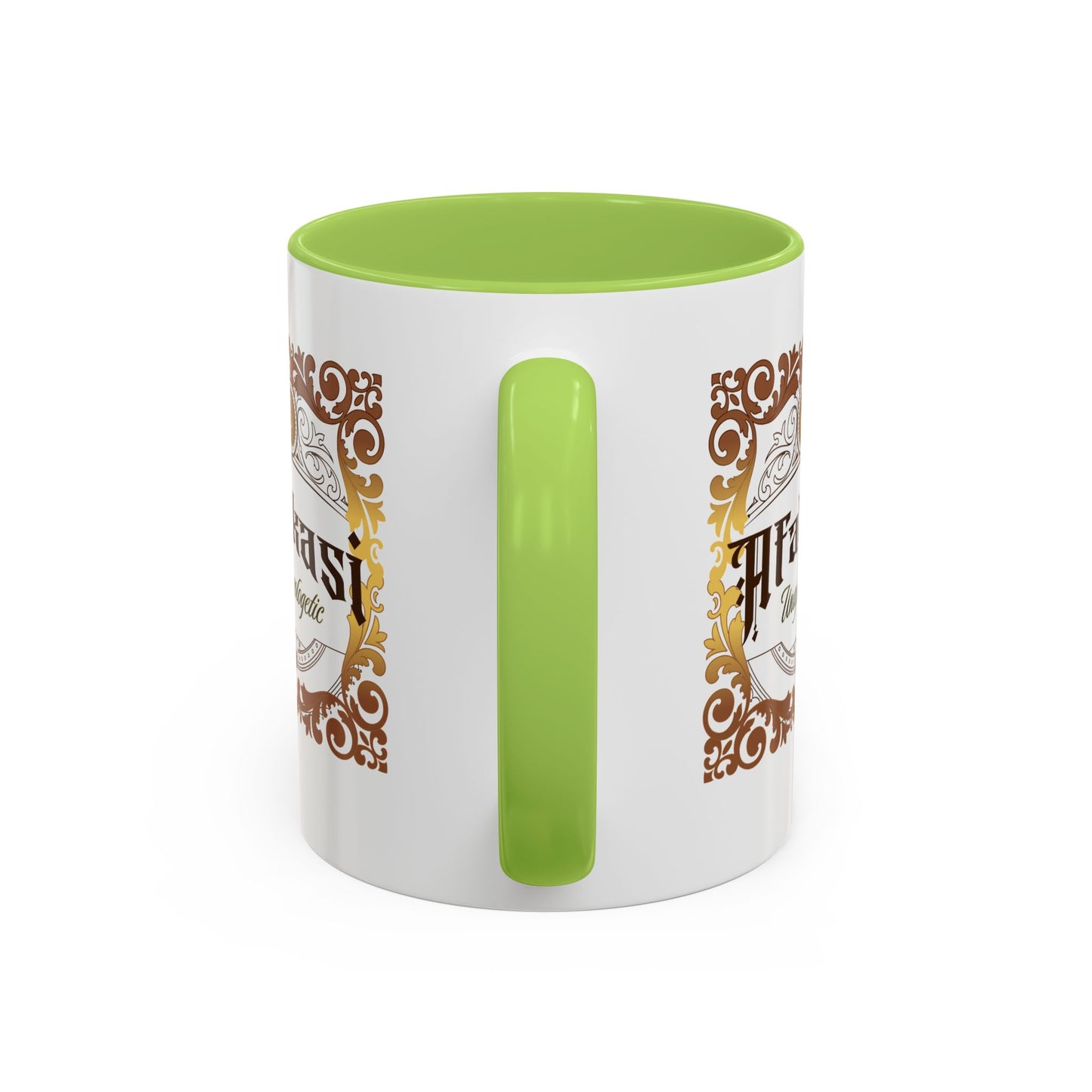 Akan 'Afakasi Unapologetic' Accent Coffee Mug — Decorative Brown & Gold Design (11/15oz)