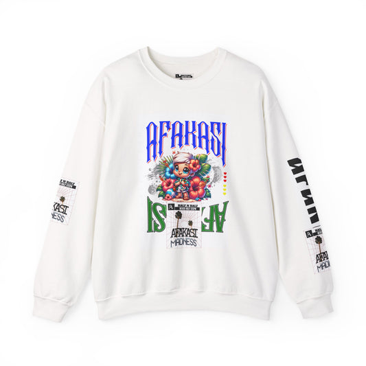 Crewneck Sweatshirt — 'Afakasi' Graphic Retro Crest Crew