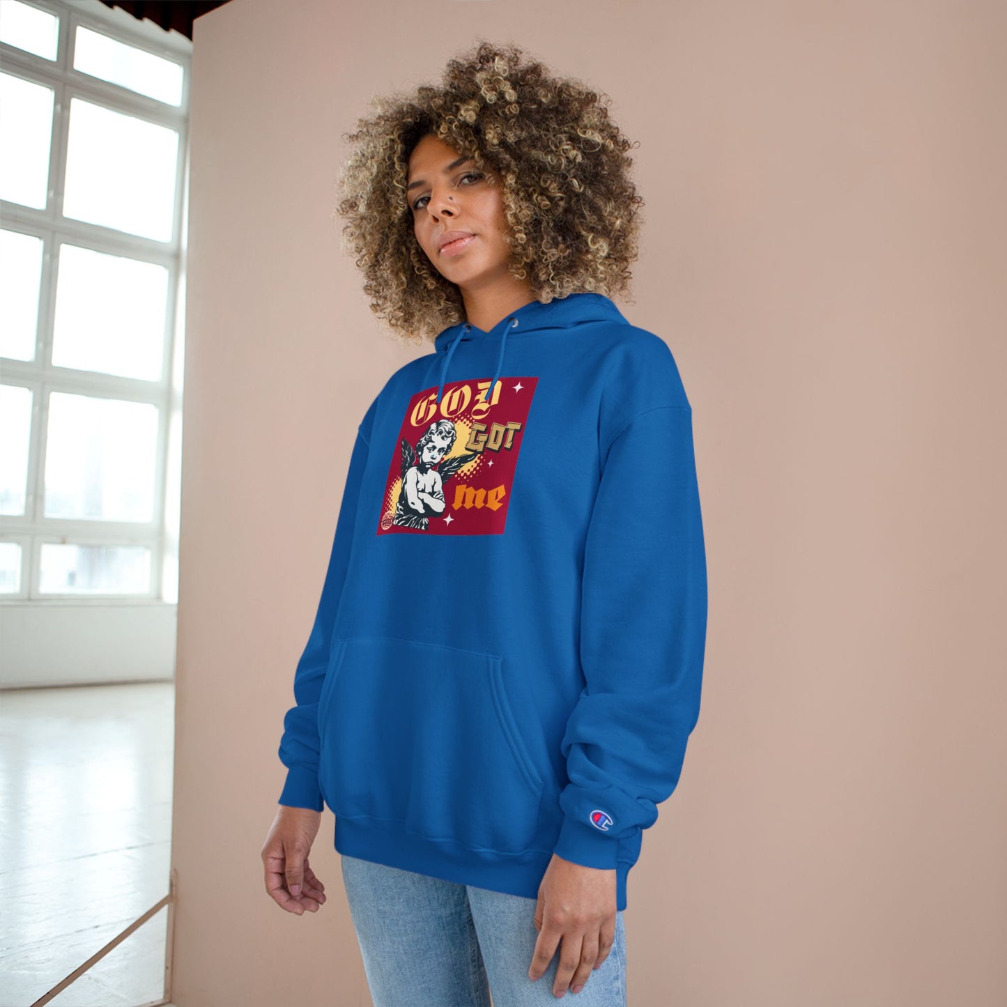 Best Mama Ever Hoodie — 'God Got Me' Vintage Angel Graphic Mother's Day Sweatshirt