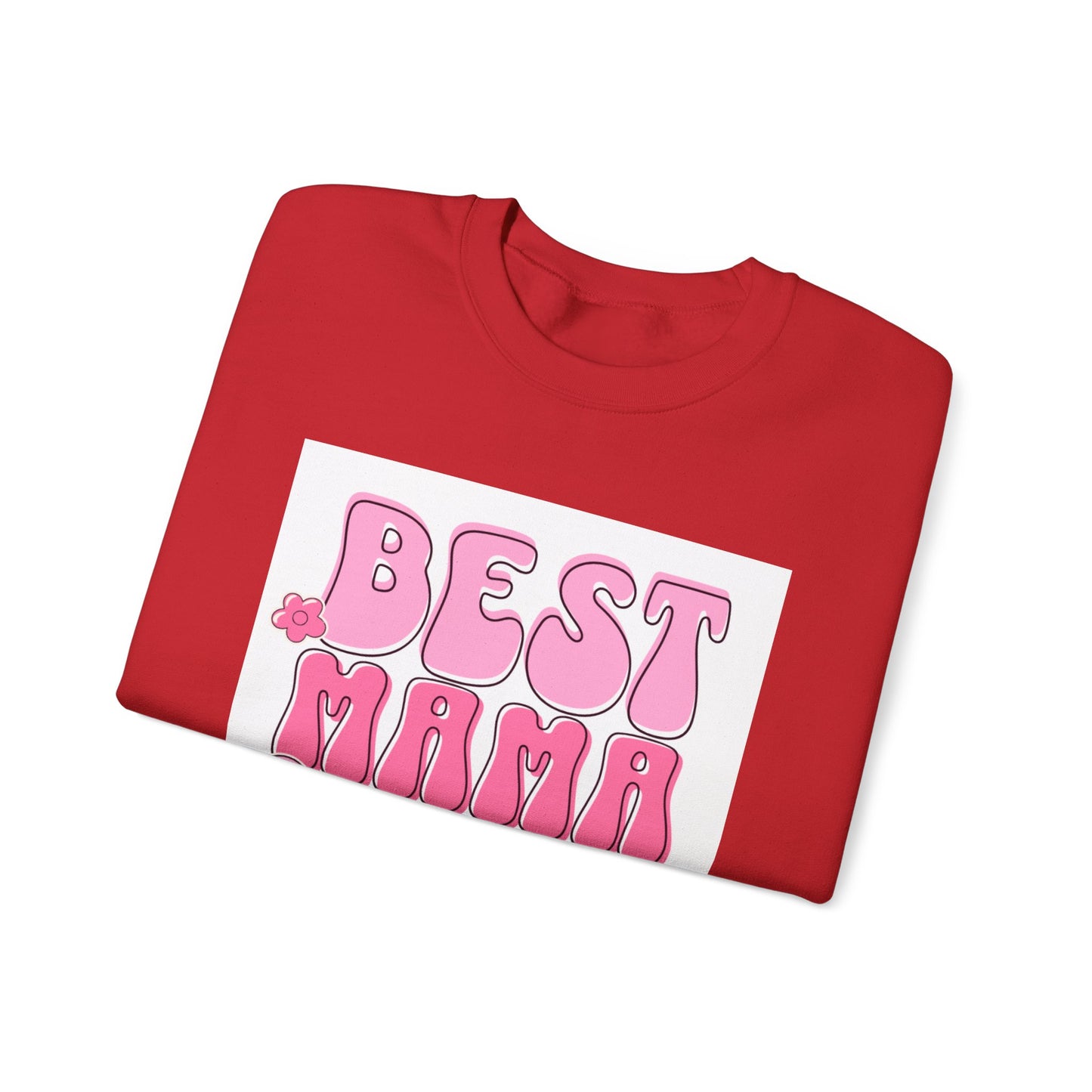 Best Mama Ever Sweatshirt — Cute Pink Retro Mom Crewneck Gift for Mother’s Day