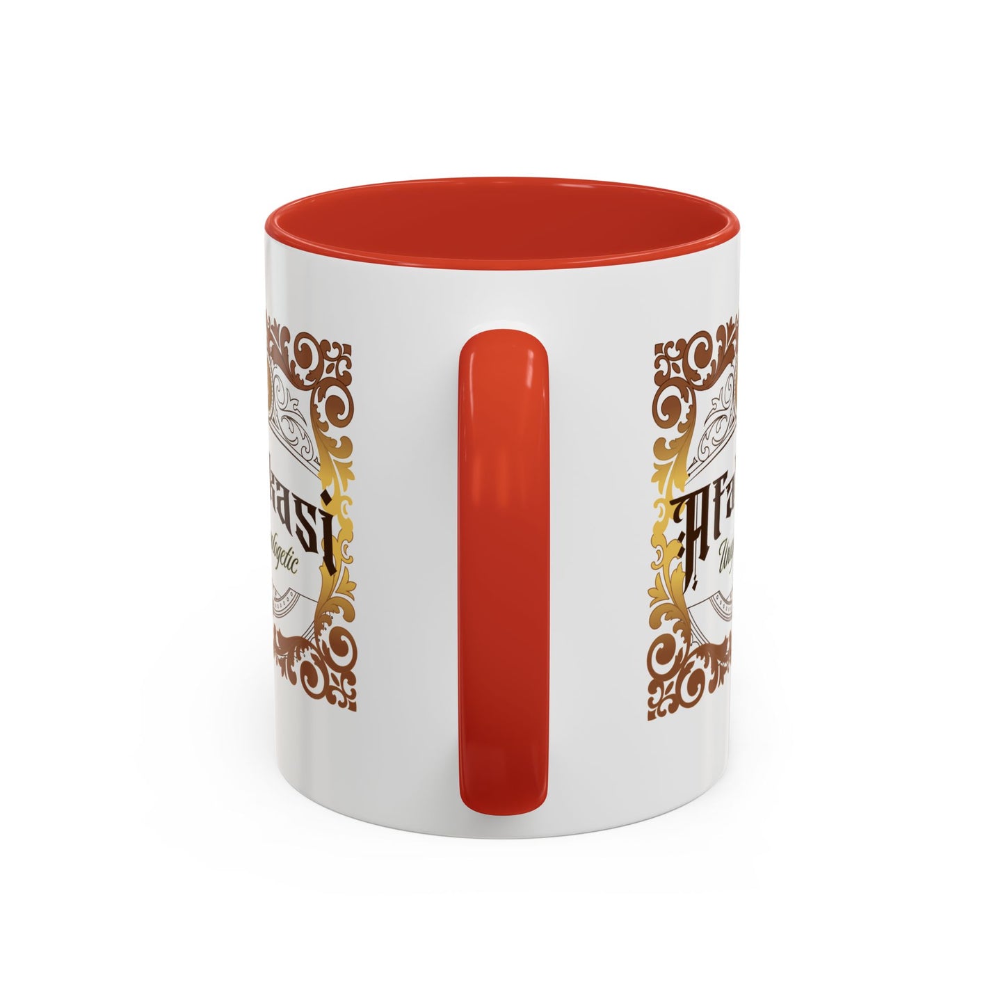 Akan 'Afakasi Unapologetic' Accent Coffee Mug — Decorative Brown & Gold Design (11/15oz)